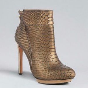 Badgley Mischka Fido Bronze Heeled Ankle Booties